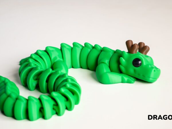 Cute Dragon Green with Brown Horns