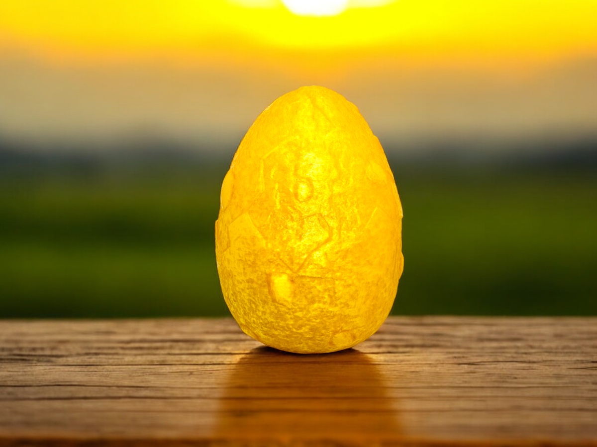 Dinosaur Egg Glass Orange