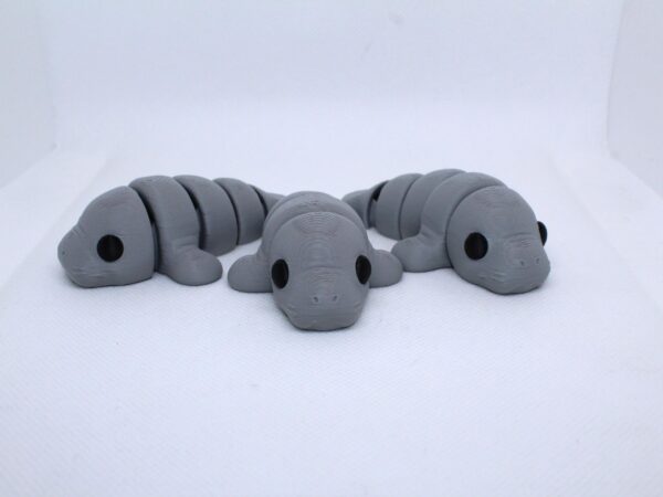 Baby Manatee Flexi Keyring Grey