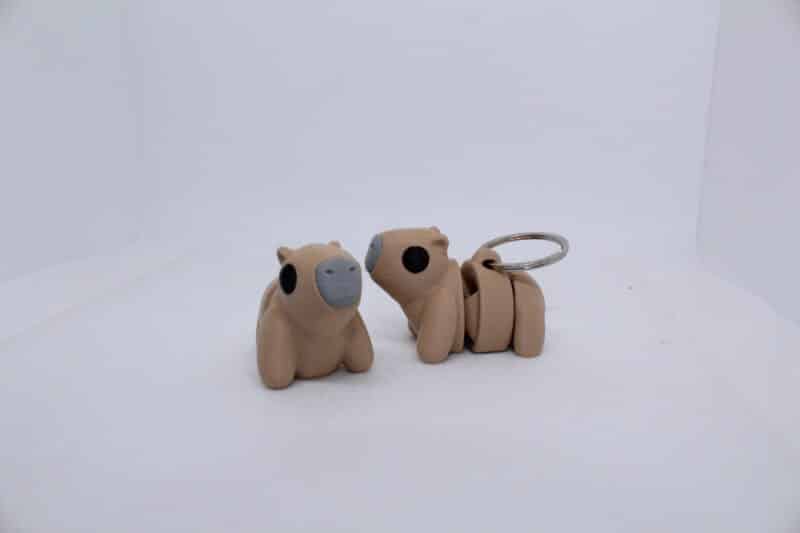 Baby Capybara Flexi Keyring Bone