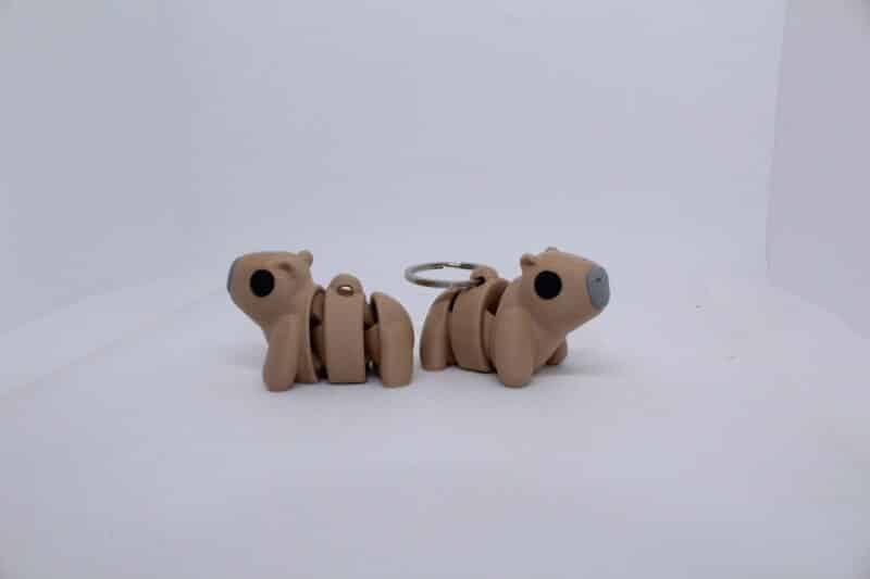 Baby Capybara Flexi Keyring Bone