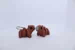 Baby Capybara Flexi Keyring Brown