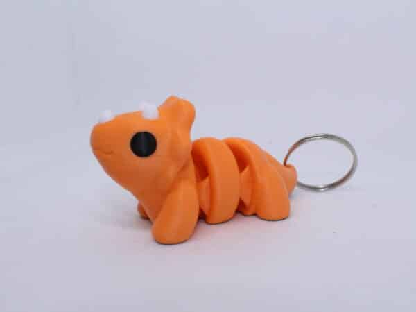 Baby Triceratops Keyring Orange