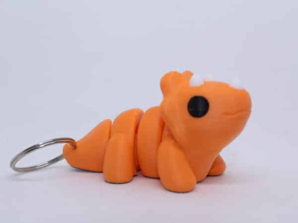Baby Triceratops Keyring Orange