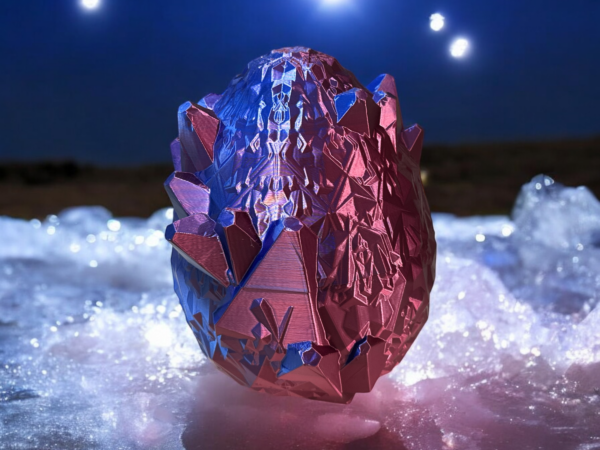 Blue Red Silk Dragon Egg