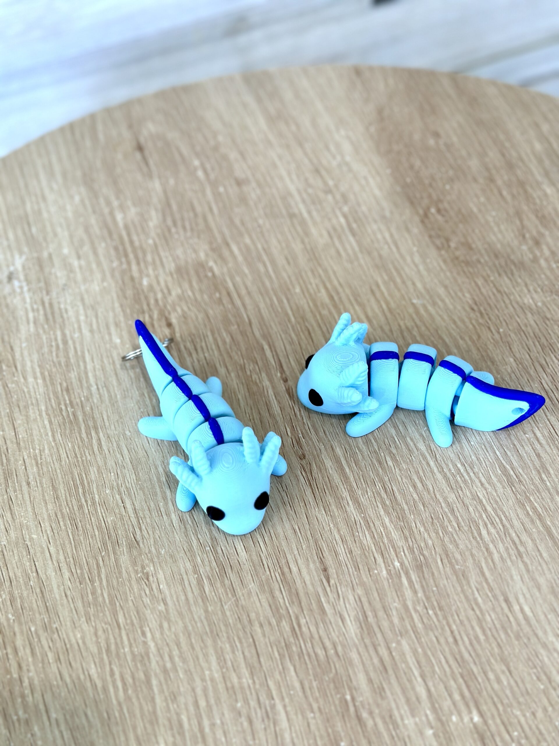 Flexi Axolotl Keyrings Baby Blue