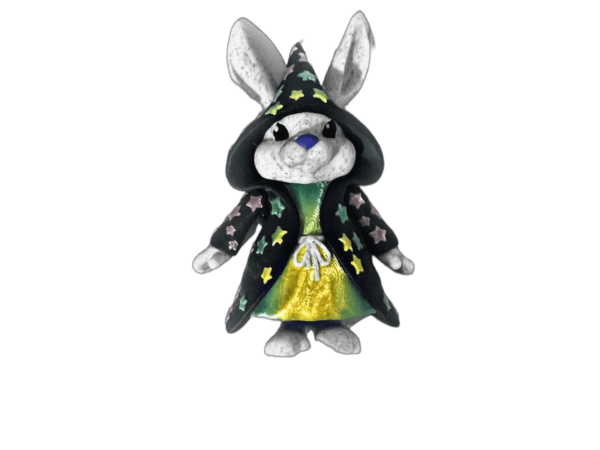 Wizard Bunny Green Stars