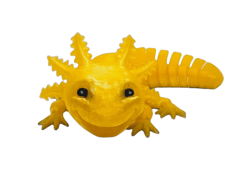 Laughing Orange Glass Axolotl