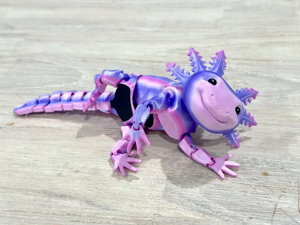 Smiling Axolotl Pink Purple Rainbow