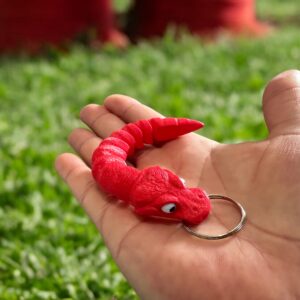 Flexi Snake Keyring Red