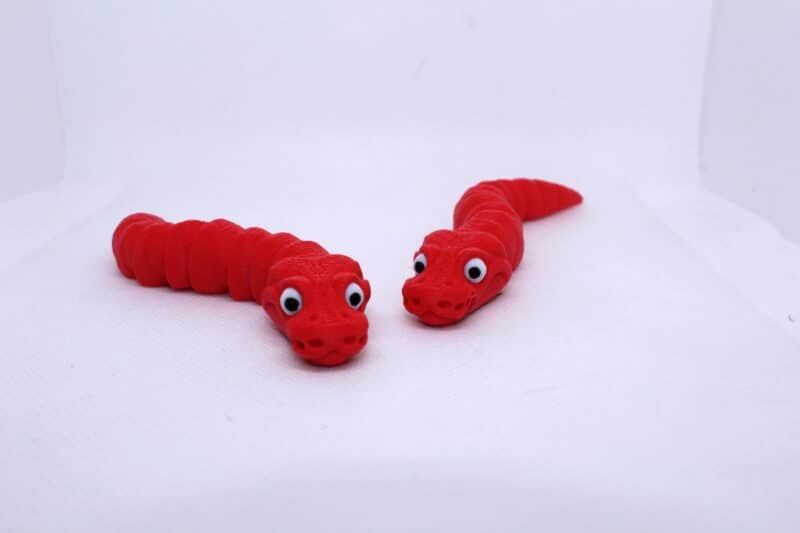 Flexi Snake Keyring Red