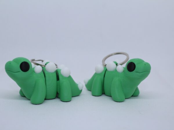 Flexi Baby Stegosaurus Keyring grass green