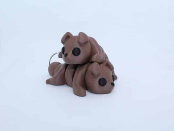 Flexi Puppy Keyring Brown