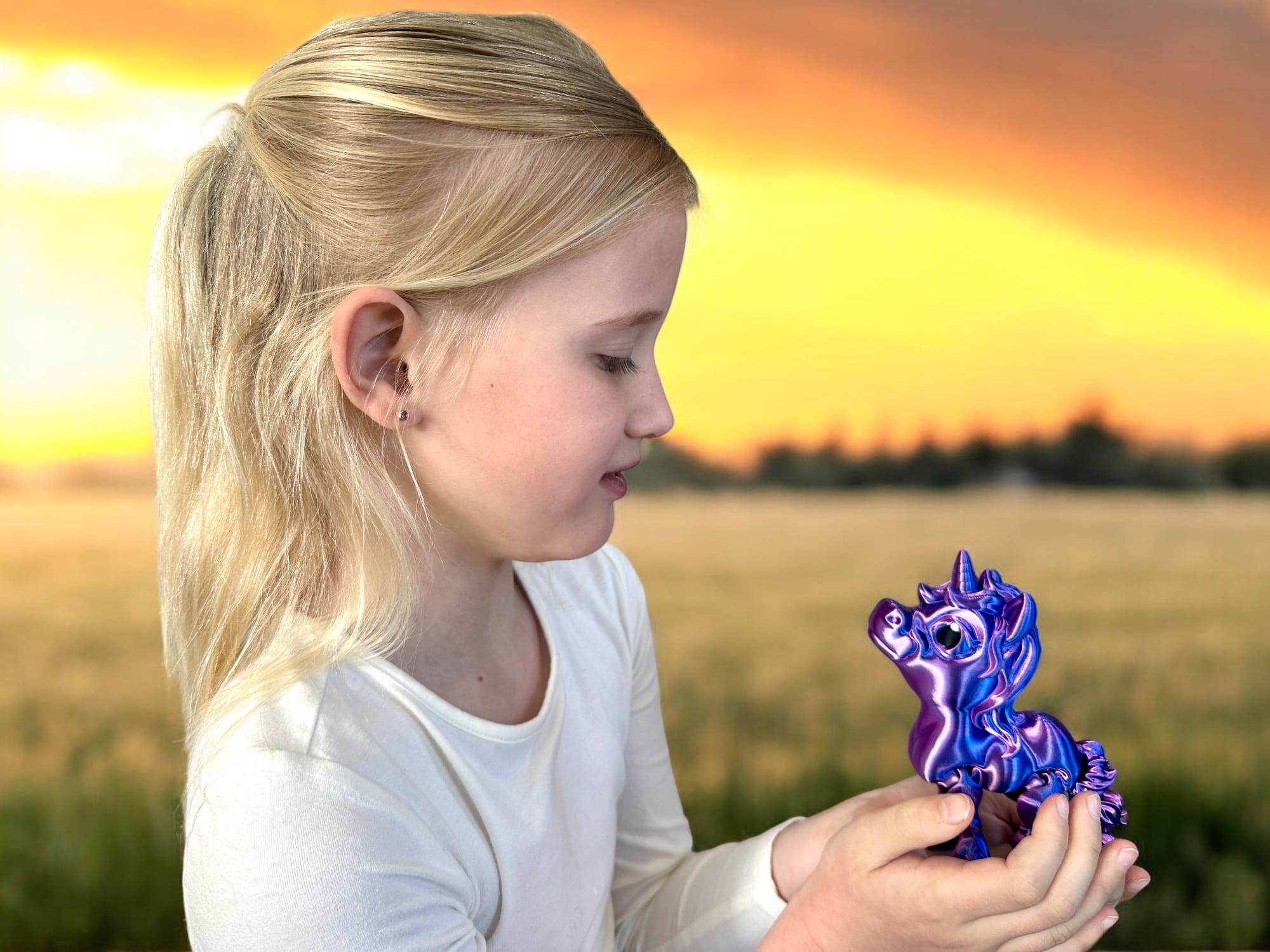 Flexi Pony Unicorn - Isla - Blue Magenta Silk