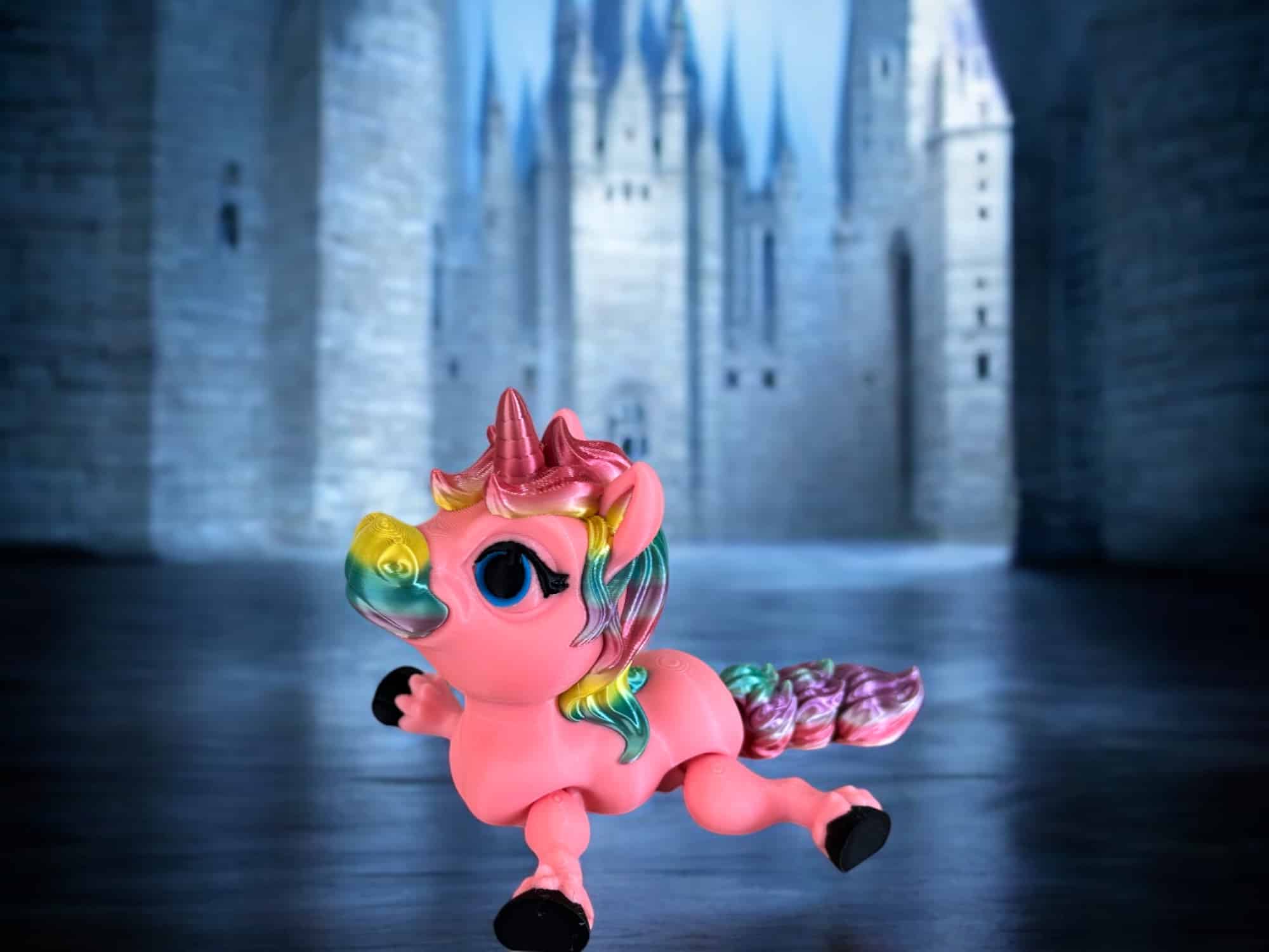 Flexi Pony Unicorn Pink Glow in the dark with Ombre