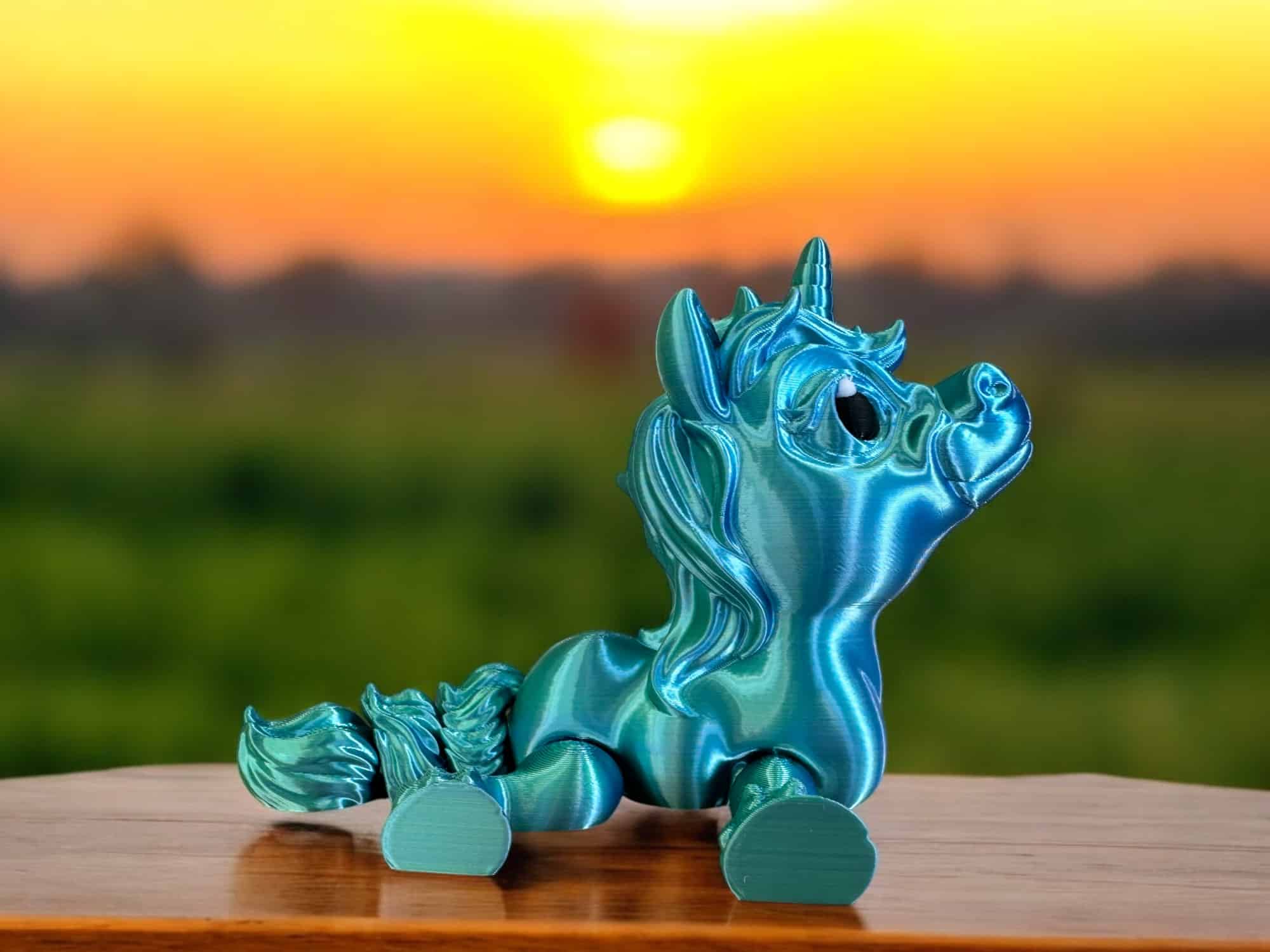 Flexi Pony Unicorn Blue Green Silk