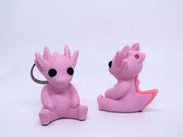 Axolotl Sculpture Keyring Pink Pastel