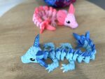 Axolotl Dragon - Baby Blue with Blue Silk Spikes