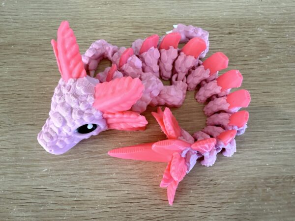 Axolotl Dragon - Pink Pastel with Pink Spikes