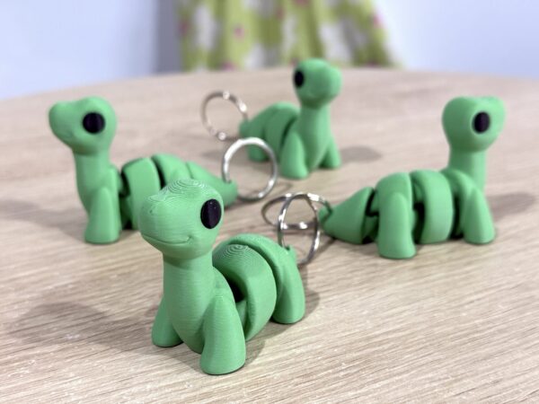 Baby Brontosaurus Flexi Keyring - Green