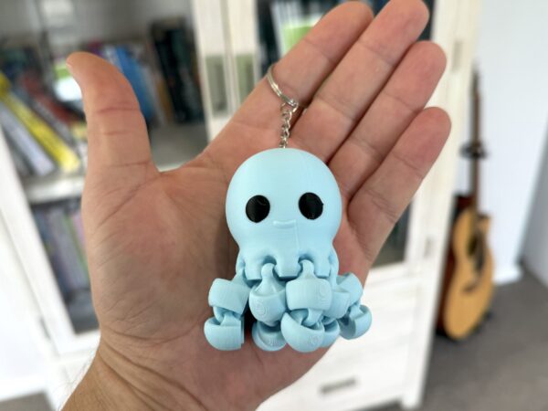 Flexi Octopus Keyring - Baby Blue