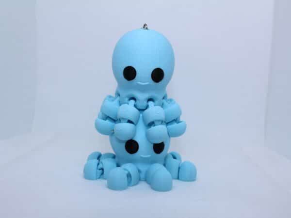 Flexi Octopus Keyring - Baby Blue