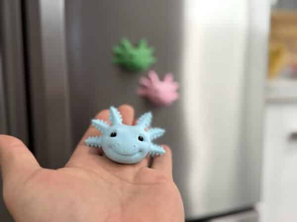 Axolotl Fridge Magent Baby Blue